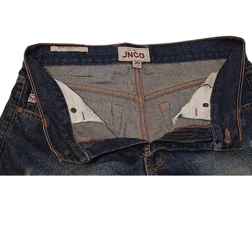 JNCO Jeans Mens 100% Cotton Straight Leg‎ Dark Wash Vintage Denim Size 30x32 - Picture 3 of 11